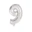 Ezüst Silver 9-es szám fólia lufi 10 cm