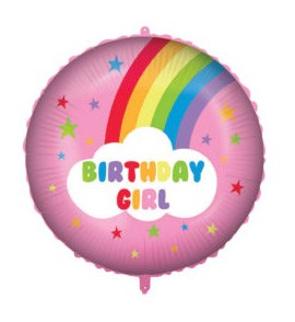 Rainbow Birthday Girl fólia lufi 46 cm