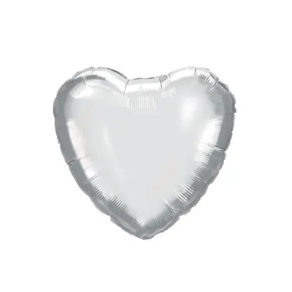 Silver Heart, Ezüst szív fólia lufi 46 cm