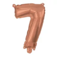 Színes Rose Gold 7-es szám fólia lufi 95 cm