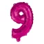Rózsaszín Hot Pink 9-es szám fólia lufi 95 cm