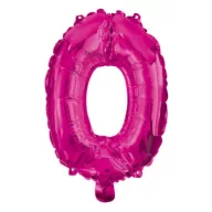 Rózsaszín Hot Pink 0-ás szám fólia lufi 95 cm