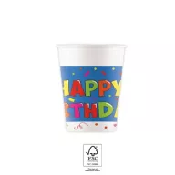 Happy Birthday Kokliko papír pohár 8 db-os 200 ml FSC