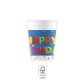 Happy Birthday Kokliko papír pohár 8 db-os 200 ml FSC