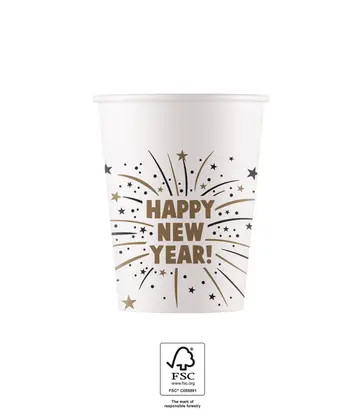 Happy New Year Flares papír pohár 8 db-os 200 ml FSC