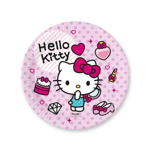Hello Kitty Fashion papírtányér 8 db-os 23 cm FSC