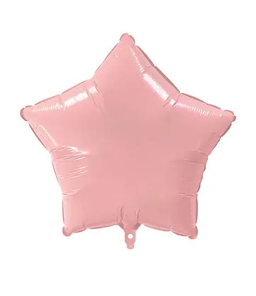 Pink Pastel Star, Rózsaszín csillag fólia lufi 46 cm