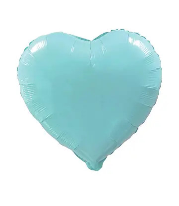 Blue Pastel Heart, Kék szív fólia lufi 46 cm