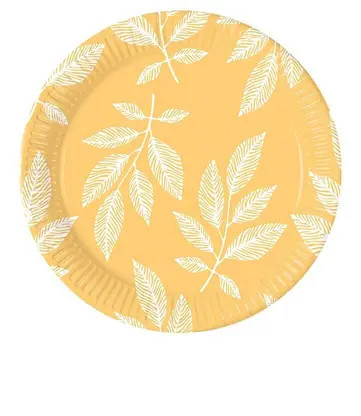 Levél Orange Leaves papírtányér 8 db-os 23 cm