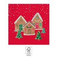 Karácsonyi Gingerhouses szalvéta 20 db-os 33x33 cm FSC