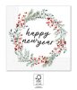 Happy New Year Wreath szalvéta 20 db-os 33x33 cm FSC