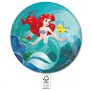 Disney Hercegnők Ariel Curious papírtányér 8 db-os 23 cm FSC