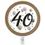 Happy Birthday 40 Milestone papírtányér 8 db-os 23 cm FSC