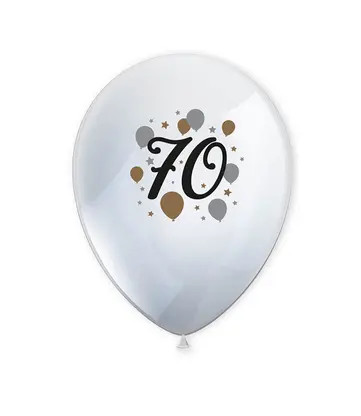 Happy Birthday 70 Milestone léggömb, lufi 6 db-os 11 inch (27,5 cm)