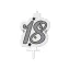 Happy Birthday Silver Milestone tortagyertya, számgyertya 18-as