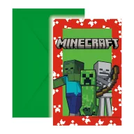 Minecraft Green party meghívó 6 db-os FSC