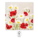 Virág Daisies Poppies szalvéta 20 db-os, 33x33 cm FSC