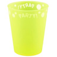   Yellow Fluorescent, Sárga micro prémium műanyag pohár 250 ml
