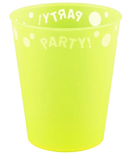 Yellow Fluorescent, Sárga micro prémium műanyag pohár 250 ml