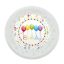 Happy Birthday Streamers micro prémium műanyag lapostányér 21 cm