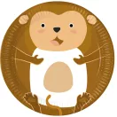 Állatos Zoo papírtányér 8 db-os 23 cm FSC