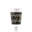 Happy Birthday Elegant papír pohár 8 db-os 200 ml FSC