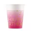 Happy Birthday Golden Pink papír pohár 8 db-os 200 ml FSC