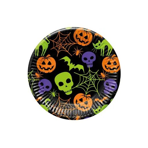 Halloween Happy papírtányér 8 db-os 23 cm FSC
