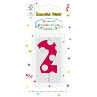 Színes Pink Pattern 2-es tortagyertya, számgyertya