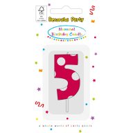 Színes Pink Pattern 5-ös tortagyertya, számgyertya