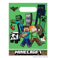   Minecraft Green műanyag ajándéktasak, ajándékzacskó 6 db-os