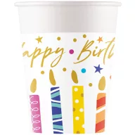   Happy Birthday Multicolor Candles papír pohár 8 db-os 200 ml FSC
