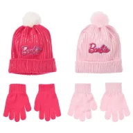 Barbie Pink flitteres gyerek sapka + kesztyű szett 52-54 cm