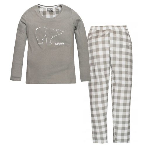 Ushuaia Grey Plaid, Szürke jegesmedve női pizsama S-XXL
