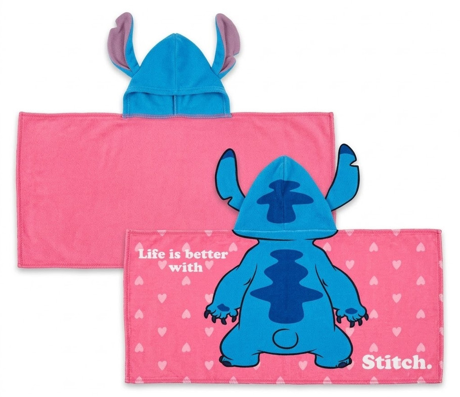 Одеяло с качулка Disney Lilo and Stitch Heart, розово, 80 × 120 см