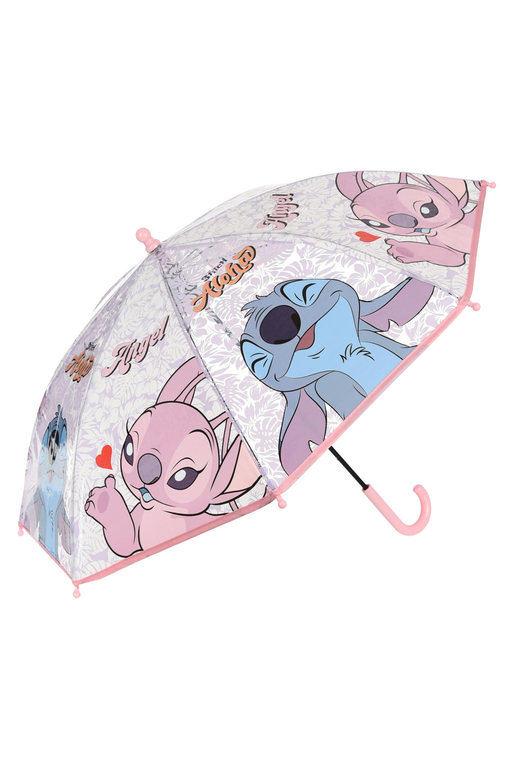 Детски прозрачен чадър Disney Lilo and Stitch Aloha Angel, Ø72 см