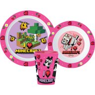   Minecraft Girls étkészlet, micro műanyag szett, pohárral 260 ml