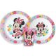 Disney Minnie Spring étkészlet, micro műanyag szett, pohárral 260 ml