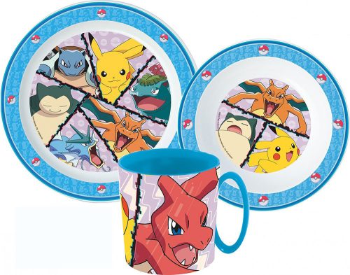 Pokémon étkészlet, micro műanyag szett bögrével 350 ml