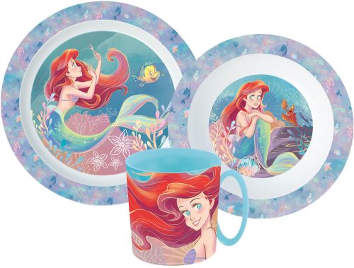 Disney Hercegnők Ariel étkészlet, micro műanyag szett