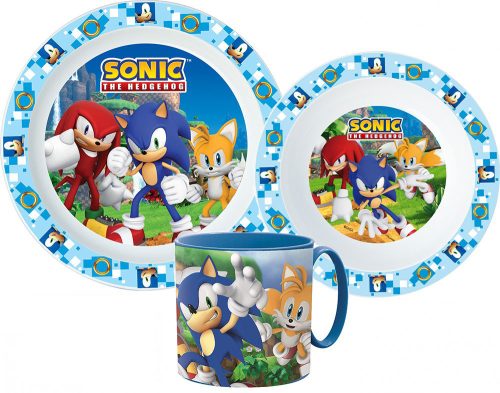 Sonic, a sündisznó étkészlet, micro műanyag szett bögrével 265 ml
