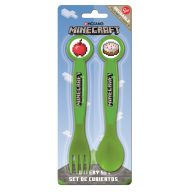 Minecraft Creeper műanyag evőeszköz készlet - 2 darabos