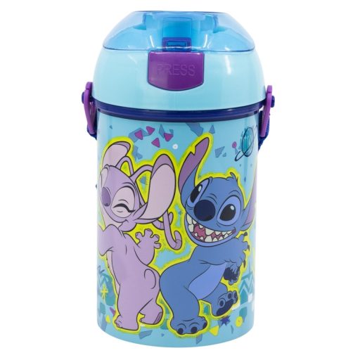 Disney Lilo és Stitch, A csillagkutya Dance műanyag szívószálas kulacs akasztóval 450 ml