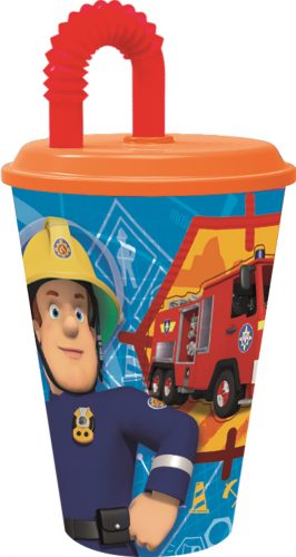 Sam a tűzoltó Rescue Mission szívószálas pohár, műanyag 430 ml