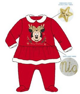 Disney Minnie Karácsonyi baba rugdalózó, pizsama 6-24 hó