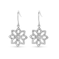Victoria Ezüst színű fehér köves virág fülbevaló