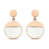 Victoria Rose gold színű fehér mintás fülbevaló