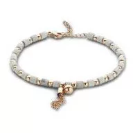Victoria Rose gold színű fehér gyöngyös karkötő