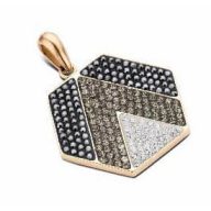 Victoria Rose gold színű fekete, fehér köves medál