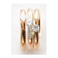 Victoria Rose gold színű fehér köves 3-as gyűrű szett